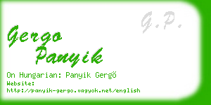 gergo panyik business card